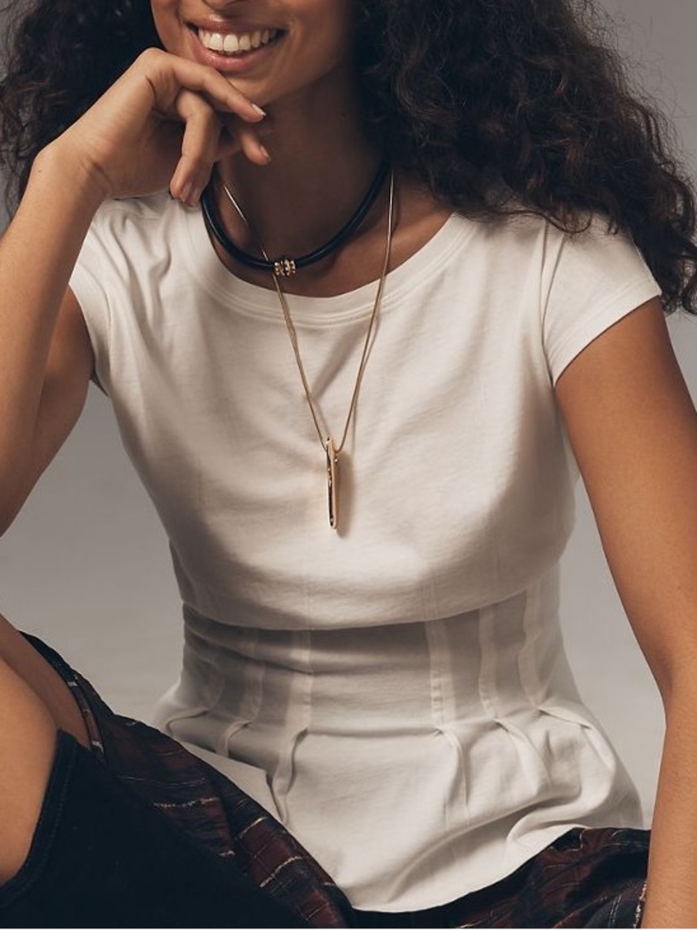 By anthropologie graphic darted Peplum Tee
